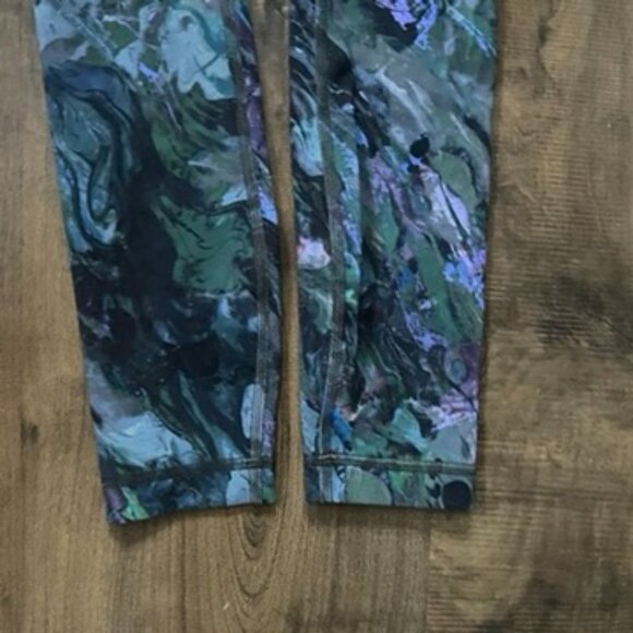 Lululemon Wunder Under High Rise Tight Leggings 25” Size 0 Green Purple Marble - Picture 5 of 8
